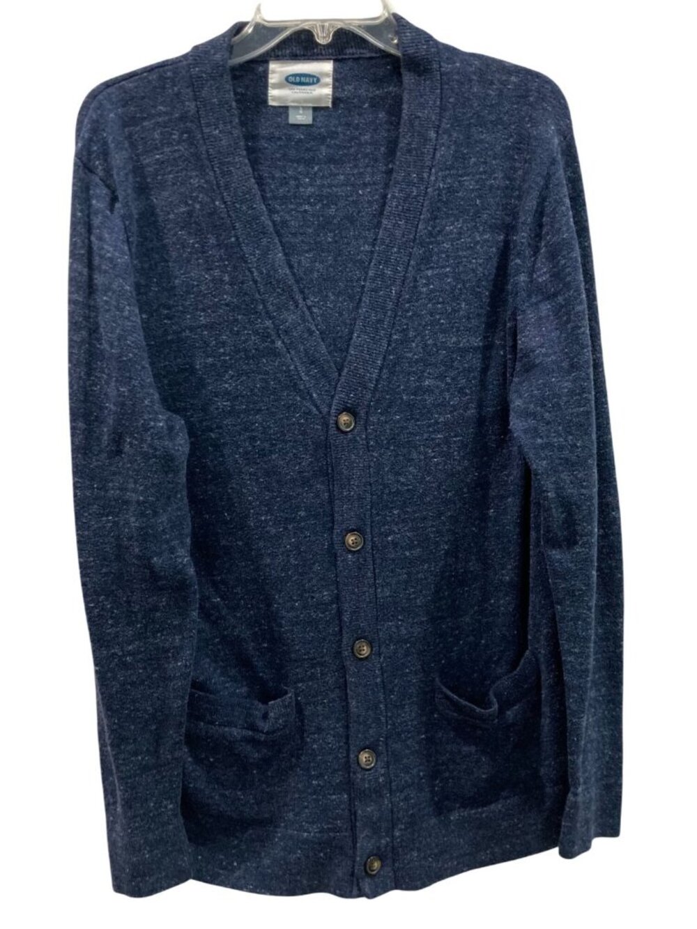 Old Navy Men's Button up Cardigan L Navy Blue Casual Preppy Grandpa Minimalist